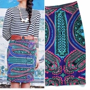 Anthropologie Plenty by Tracy Reese Paisley Pencil Skirt, Size 4